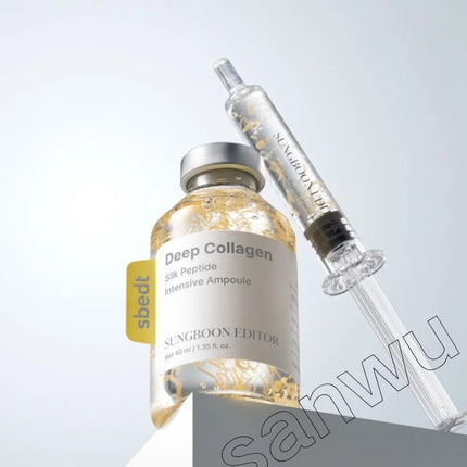 Korean Silk Peptide Deep Collagen Intensive Ampoule Serum Deep Moisture Tightening Texture Refining Treatment Facial Care