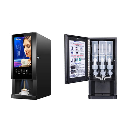 E-30SW Automatic Instant Coffee Machine Commercial Milk Tea Vending Machine with LED Light Box for Office and Restaurant