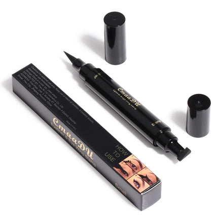 1 Pcs Black Wings Stamp Liquid Eyeliner, Easy Cat Eye Template Makeup Tool Anti-smudge, Vamp Wing, Lasting Waterproof Anti-sweat