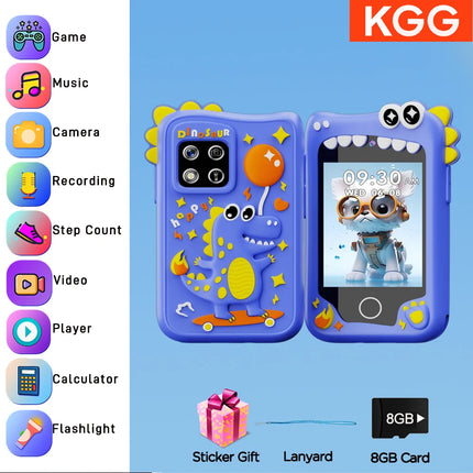 Mini Kids Smart Phone 8GB Cartoon Unicorn 2.8'' Stories Music Camera Habit Track Baby Mobile Toy Phone Educational Tools Gifts