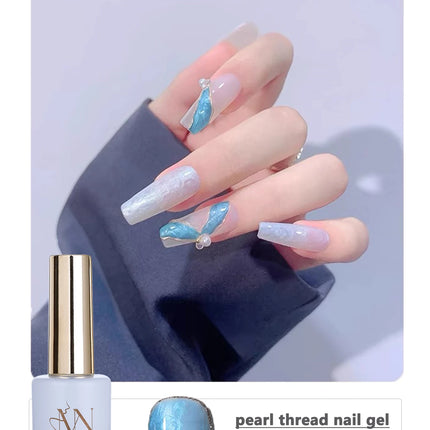 MIANEL 12ML Mother-of-Pearl Mermaid Shimmer Thread Gel Polish 2026 Spring-Summer Collection Fine Glitter Aurora Pearl Nail Art