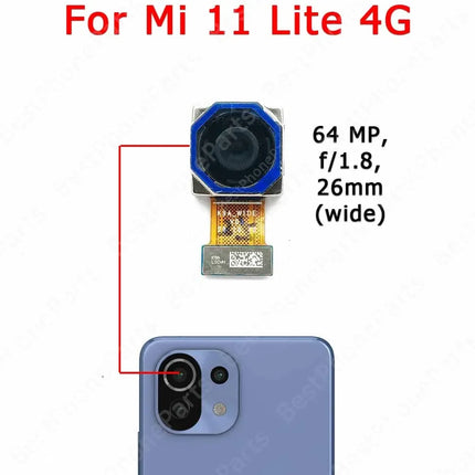 For Xiaomi Mi 11 Lite Selfie Front Frontal Small Facing Camera Back Rear Camera Module View Backside Replacement Spare Parts