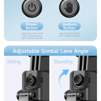FANGTUOSI 360 Rotation Gimbal Stabilizer ,Selfie Stick Tripod for Smartphone Camera With Bluetooth shutter Stabilizer for Live