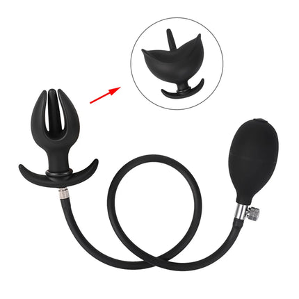Flower Bud Inflatable Anal Dildo Plug Expandable Butt Plug with Pump Sex Toys for Women Men Anal Dilator Massager Adult Products