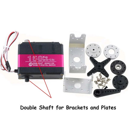 High Torque 150kg RDS51150 Metal Gear Digital 12V 180/270 Degree IP66 Robotic Servo Double-Shaft U Mounting Bracket For RC Car