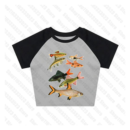 Punk Aesthetic Summer Baby Tank Gothic Harajuku Graphic Emo Girls T-shirt Vintage Crop Top Women's Clothes Tanks Y2k Style Clothes