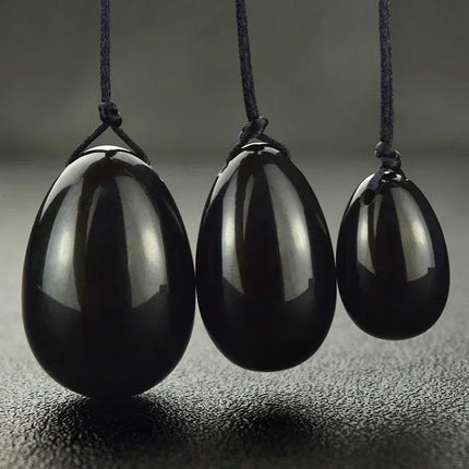 Natural Jade Massage Crystal Stone Black Obsidian Yoni  for Kegel Exercise Vaginal Muscle Massage Ben Wa Balls Massage Ball