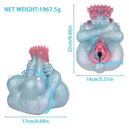 SHAZ 2.1kg Heavy Masturbation Cup, Medical-grade Liquid Silicone, Two Channel Onahole Stroker Male Masturbator Adult Toy for Men