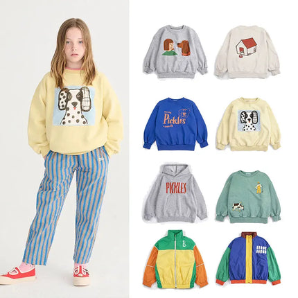 Kids Sweatshirt Brand 2026 New Spring Boys Clothes Baby Girls Cartoon Cute Print Sweater Hoodie Children Cotton Outwear Tops