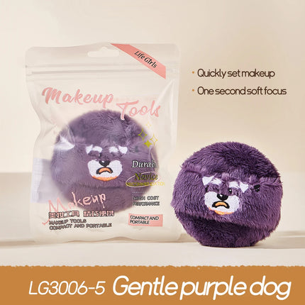 Life Girls cute and soft plush powder puff, flocking, comfortable and skin-friendly, thick, setting, loose powder, soft cushion