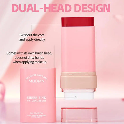 MEIDIAN Matte Blush Cream 20g Nude Three-color Waterproof Smudge-proof Lightweight Breathable Multi-purpose Cushion Blush Stick