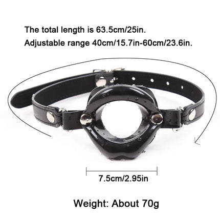 Silicone O Lips Open Mouth Gag Ball PU Leather Strap Bondage Slave Bdsm Gag Sex Toys For Women Adult Game