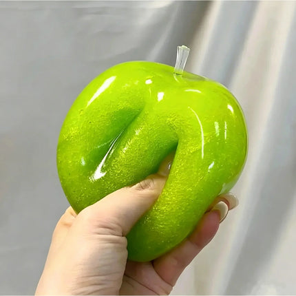 Green Apple Slushie Squishy Fidget Toy Crunchy Moldable Non-Bounce Sensory Stress Reliever Medium Grip Strength Slow Rising Gift
