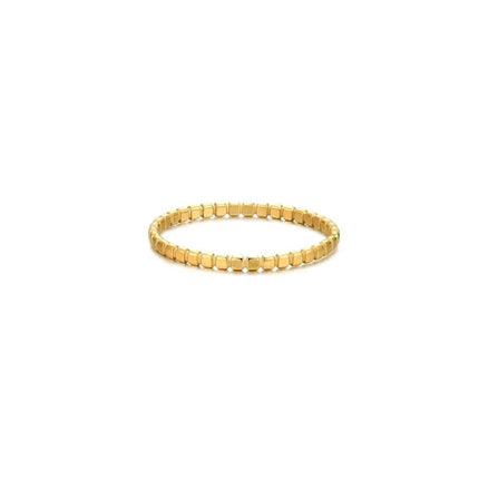 2/4mm Tiny Thick Selection Gold Color Beaded Stainless Steel Rings for Women Retro Statement Plain Band Knuckle Stacking Jewelry