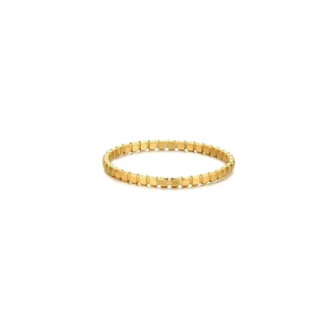 2/4mm Tiny Thick Selection Gold Color Beaded Stainless Steel Rings for Women Retro Statement Plain Band Knuckle Stacking Jewelry