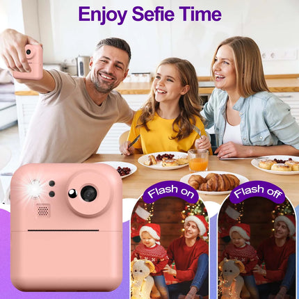 Kids Camera Instant Print Photo, Portable Thermal Printing Camera Toy with HD Digital Video, for 3-12 Years Old Boys Girls
