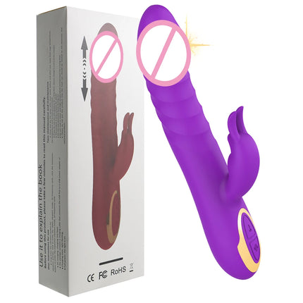 Thrusting Vibrator G Spot Dildo Sex Toy for Woman with Thrusting Vibration Rabbit Vibrators Clitoral Massager Sexual Wellness