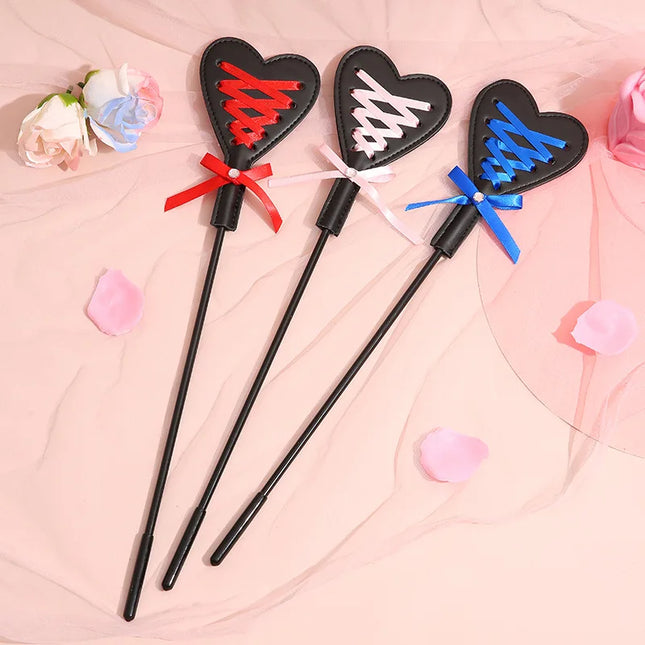 3 Colors PU Leather Ribbon Spanking Paddle 43CM Long Whips Flirting Slave BDSM Bondage Flogger Sex Toys For Woman Men Sex Shop ﻿