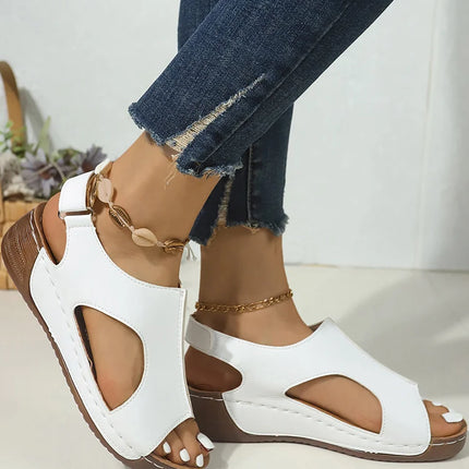 Heels Women's Sandals Wedges Shoes For Woman Summer Sandals Wedge Heel Sandalias De Mujer Low Platform Summer Shoes Heeled Women