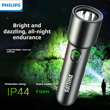 Philips 2025 New EDC SFL1235 Portable Flashlight Rechargeable LED Flashlight, Self-defense, Camping Portable Flashlight