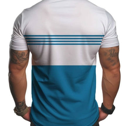 The new men's short-sleeved POLO shirt for summer 2025 is casual, fashionable, and soft, with 3D striped pattern printing.