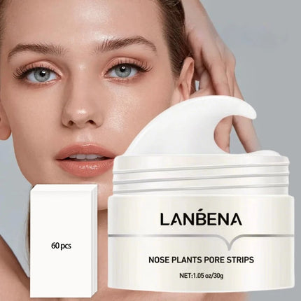 LANBENA Blackhead Remover Peel Off Mask Aloe Vera Extract Paper Plant Pore Strips Deep Clean Hydrating Pore Shrinking Mud Mask