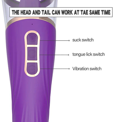 Tongue Licking with Sucking G Spot Vibrator 3 in 1 Sex Toys for Women Powerful Clitoral Nipple Oral Sucker Stimulation Massager