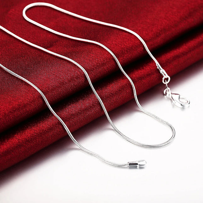10pcs wholesale 925 sterling silver 1MM snake chain necklace for women men 16-30 inches fashion party wedding jewelry gifts