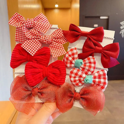 6/10/12pcs Children's Bow 10 Piece Hair Clip Cute Baby Headwear Princess Hair Clip Headwear Kids Gift