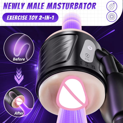 Automatic Male Mastubator Vibration Blowjob Machine for Men Masturbation Cup Sex Toys Adult Goods for Men Masturbate Supplies