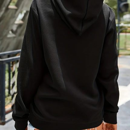 Women's Casual Hooded Sweatshirt with Leopard Heart Pattern, Long Sleeve Pullover with Kangaroo Pocket, Casual Wear Hoodie, Trendy