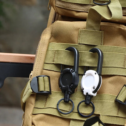 Retractable Heavy Duty Pull Reel Carabiner Key Chains Strong Steel Wire Rope Buckle Spring Key Ring Outdoor Sporty Keychain Tool
