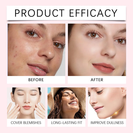 Peptide Bounce Balm Foundation Lasting Full Coverage Concealer Covers Spot Blemishes Brightening Oil Control Makeup Base Cream