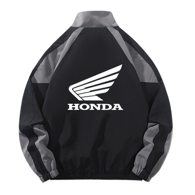 Honda Spring Edition Men's and Women's Racing Jacket - Street Hip-Hop Style Patchwork Color Casual Short Sleeve Coat - EU Sizes
