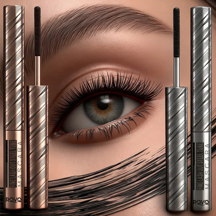 Thick and Fine Steel Tube Mascara Base Cream, Waterproof and Curling, Natural and Non-diffusing, Long-lasting Styling Mascara
