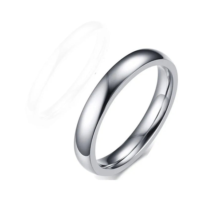 2/4/6/8MM Fashion  316 Titanium Stainless Steel Ring Wholesale Laser Silver Color Jewelry for Men Woman Wedding Punk Men's Ring