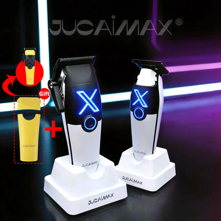 JUCAI X01 Professional Hair Clipper for Men Brushless Motor with Base Charger PHANTECHO2.0 DLCBlade Professional Barber Machines