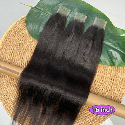 Light Yaki Straight 2x6 HD Lace Closure Deep Parting Preplucked Bleached Knots Lace Natural Color 100% Raw Virgin Human Hair