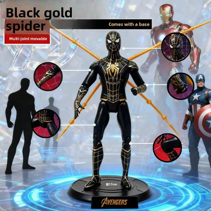 Genuine Marvel Figure Assembled Toys  Iron Spider Man Joint Movable Anime Action Figure Mod Children's Toys Gifts  anime