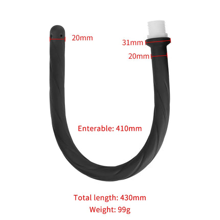 Deep Anal Plug with Washing Tube Long Silicone Buttplug Cleaning Accessory for Couples Vaginal & Anus Shower Sex Toy for Men