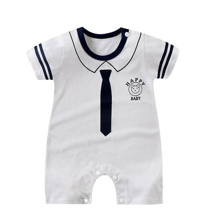 Summer 3-24 Months Baby Boys Girls Romper Infant Jumpsuit Cartoon Short-sleeved Climbing Pajamas Cotton Toddler Clothes