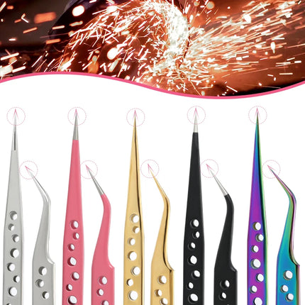 Professional Eyelash Tweezers Stainless Steel 3D Volume Eyelashes Extension Clip Excellent Closure Eyebrow Tweezer Makeup Tools