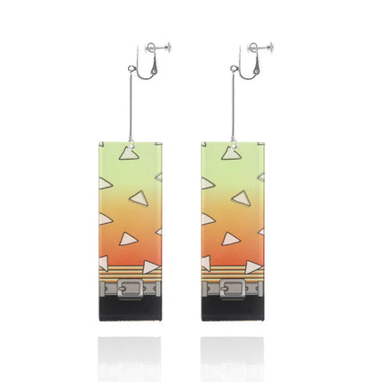 Creative Anime Acrylic Earrings For Women Demon Layer Butterfly Tanjiro Ear Drop Trendy Fans Cosplayer Jewelry Accessories Gifts