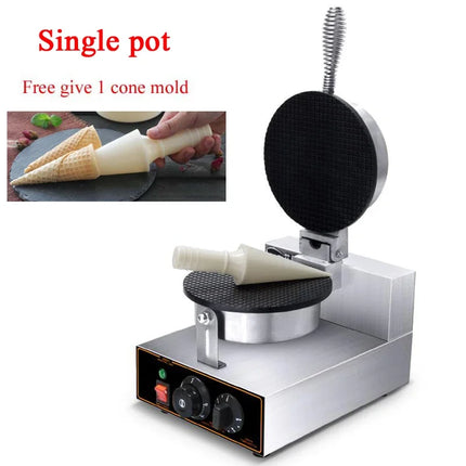 220V Single Head Ice Cream Cone Making Machine Stainless Steel Delicious Crispy Egg Roll Making Machine