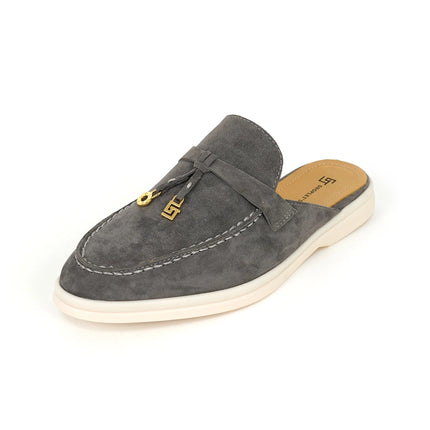 2024New women's anti slip casual loafers, fashionable cashmere flat shoes, spring and autumn men's sports driving casual shoes