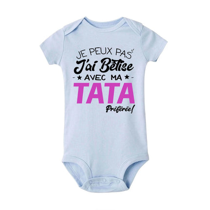 I Can't I Messed Up with My Favorite Aunt Printed Baby Bodysuit Funny Newborn Romper Infant Short Sleeve Jumpsuit Babies Clothes