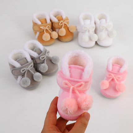 Newborn Booties Baby Socks Shoes Girl Winter Warm Cute Toddler Prewalkers Soft Anti-slip Infant Newborn Crib Crawl Shoes
