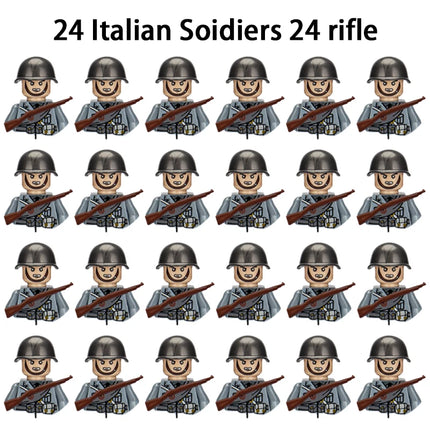 WWII Infantry Military Soldier War National Army Mini Gun Weapon Models Building Blocks Building Blocks Toys for Kids