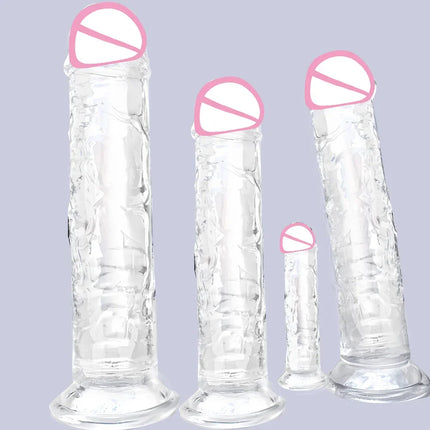 Anal Butt Plug Jelly Big Dick Soft Dildo Masturbator Realistic Soft Jelly Suction Cup Penis Adult Sex Toy for Women and Men 18+