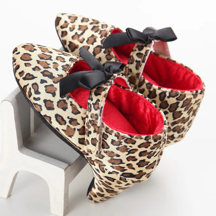 Spring Autumn Girl Baby Children's Shoes with Beautiful Bow Detail High Heels Design for Little Princess Footwear